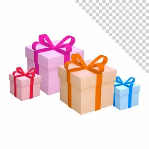 Hộp quà nhiều màu PNG sang trọng