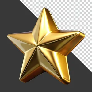 Ngôi sao vàng giải thưởng 3D PNG