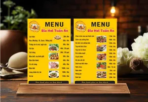 Mẫu Menu Bia Hơi Tuấn An CDR - Thiết Kế Chuyên Nghiệp Dễ Chỉnh Sửa
