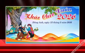 Backdrop Sân Khấu Chèo 2026 - Mẫu CDR Chủ Đề Văn Hóa Truyền Thống