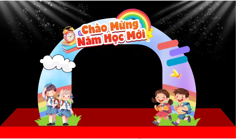Cổng chào mừng năm học mới mầm non File Corel