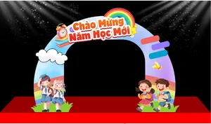 Cổng chào mừng năm học mới mầm non File Corel