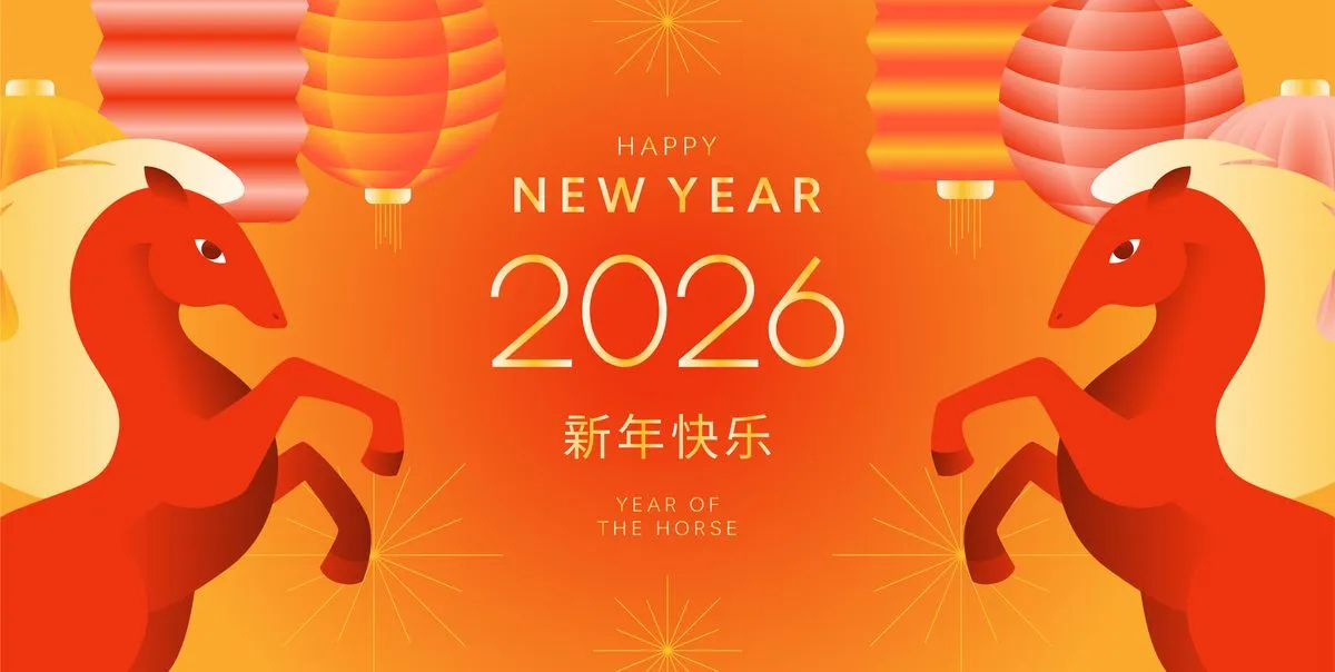 File Ai ngựa đỏ đối xứng và đèn lồng Tết 2026.