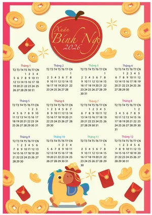 File Ai lịch 2026 Xuân Bính Ngọ cùng bé cưỡi ngựa vàng đáng yêu