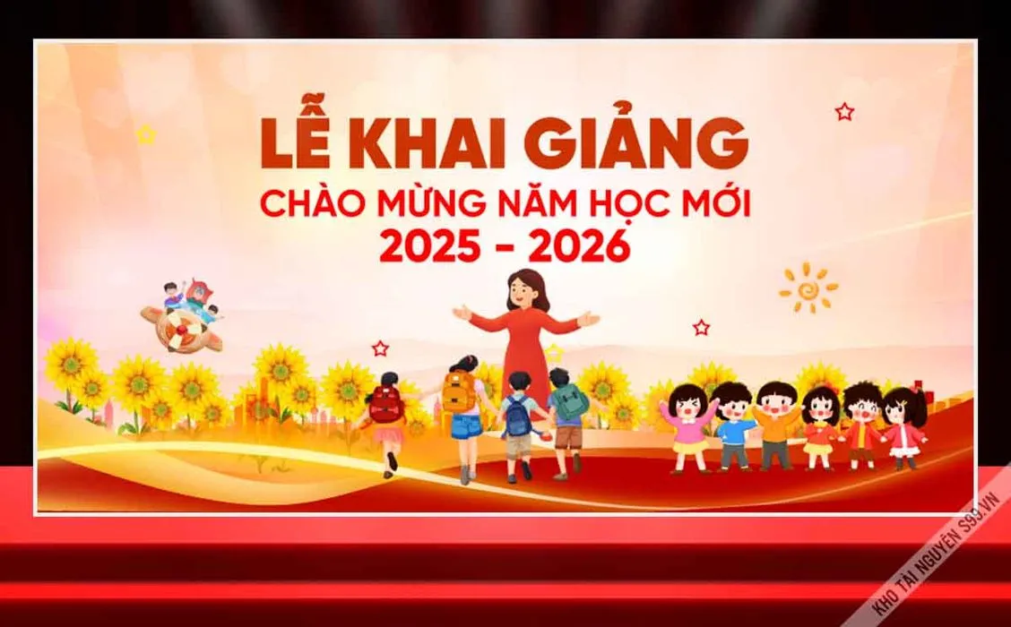 File Corel phông lễ khai giảng chào mừng năm học mới 2025 - 2026