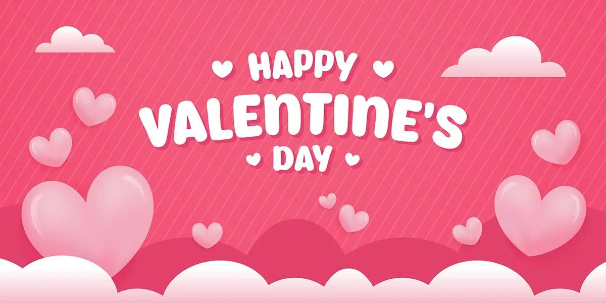 Backdrop Valentine’s Day Màu Hồng Pastel Dễ Thương File EPS