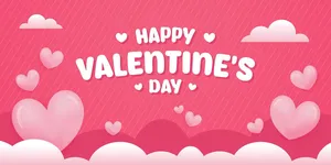 Backdrop Valentine’s Day Màu Hồng Pastel Dễ Thương File EPS