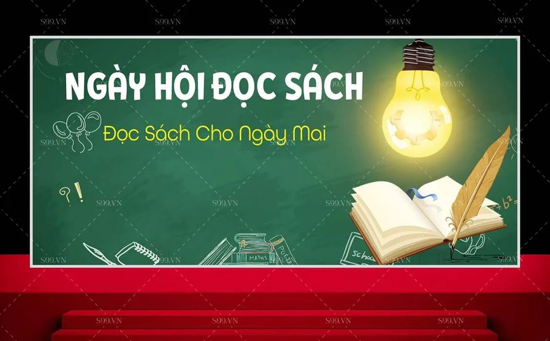 Backbround phông nền lễ hội đọc sách file corel