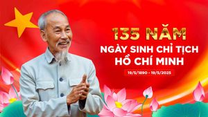 Backdrop kỷ niệm 135 năm ngày sinh chủ tịch Hồ Chí Minh file Photoshop