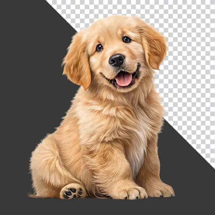 Ảnh Chó Con Golden Retriever Cười Tươi PNG Chất Lượng Cao