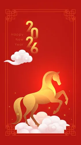 Nền Tết 2026 Chủ Đề Ngựa Vàng - File JPG