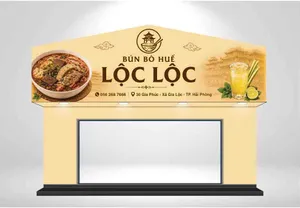 Biển Hiệu Nhà Hàng Bún Bò Huế Lộc Lộc - Thiết Kế CDR Độc Đáo