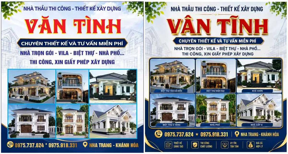 Banner Nhà Thầu Thi Công - Thiết Kế Xây Dựng Vector CDR