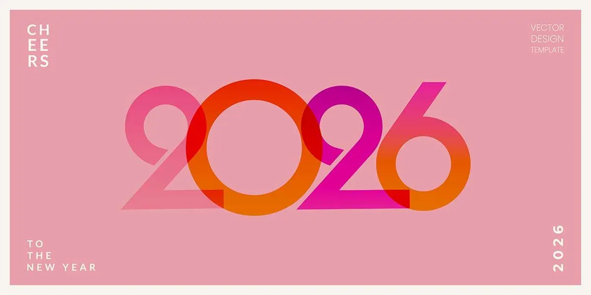Số 2026 file vector nhiều mầu