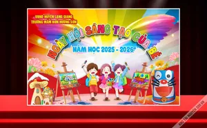 File Corel Backdrop Ngày Hội Sáng Tạo Của Bé Mầm Non 2025 – 2026