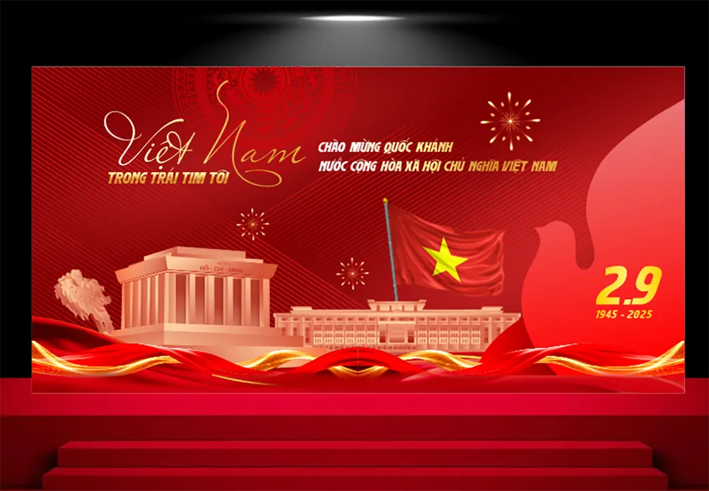 File Corel phông nền chào mừng Quốc khánh 29 Việt Nam trong trái tim tôi