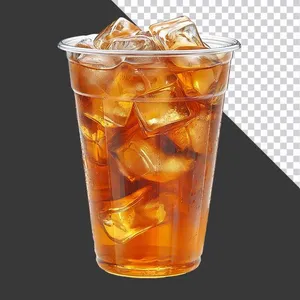 Hình ảnh trà đá trong ly nhựa file PNG không nền