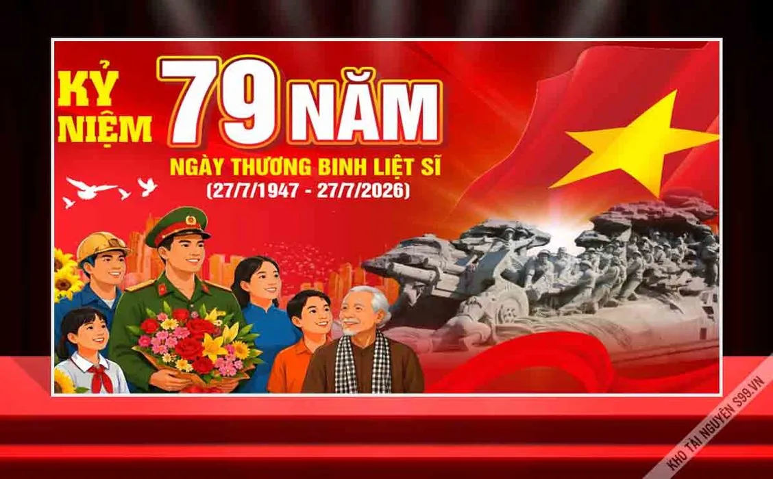 Backdrop Kỷ Niệm 79 Năm Ngày Thương Binh Liệt Sĩ (27/7/1947 - 27/7/2026)