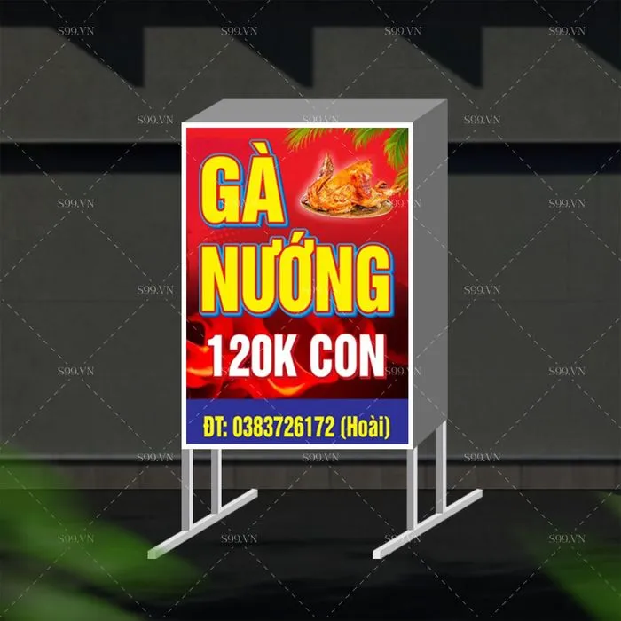 Biển hộp quảng cáo gà nướng file Corel