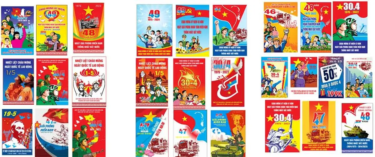 Vector 30/4 Thống Nhất Đất Nước - Background Thiết Kế Ấn Phẩm