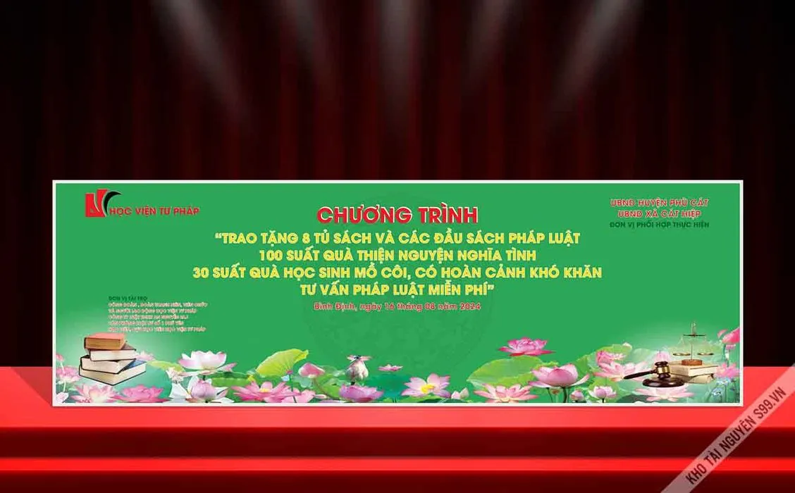 Backdrop Tặng Sách & Tư Vấn Pháp Luật Miễn Phí CDR Vector