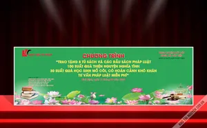 Backdrop Tặng Sách & Tư Vấn Pháp Luật Miễn Phí CDR Vector