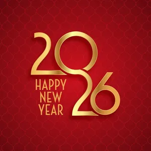 2026 Chữ vàng chúc mừng năm mới – File Vector