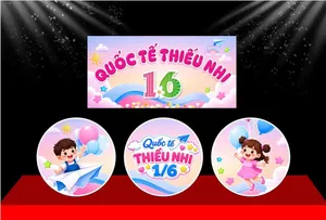 Backdrop Quốc tế Thiếu nhi 1/6 Vector CDR Đáng Yêu - Dễ Dàng Chỉnh Sửa