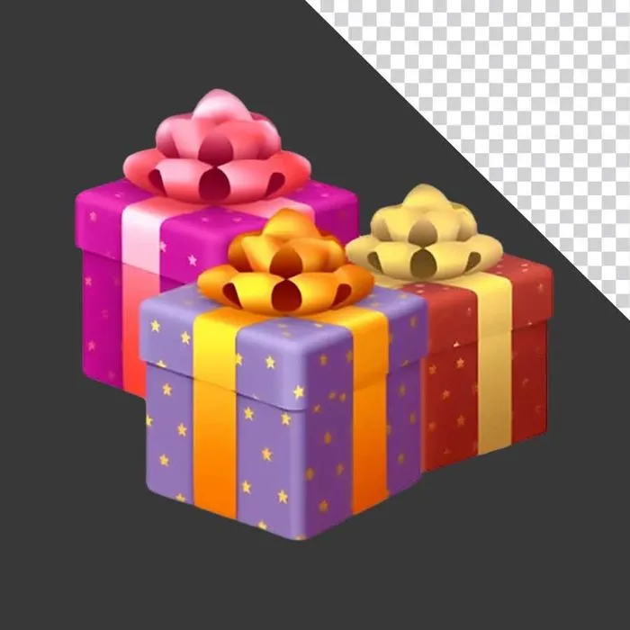 File PNG hộp quà 3D màu sắc sinh động