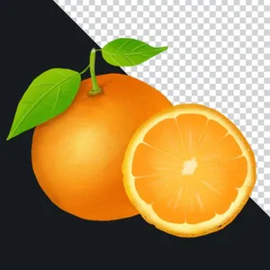 File PNG quả cam tươi kèm lát cắt