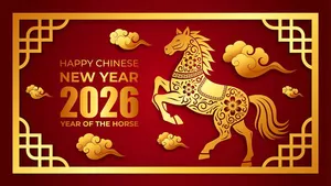 Ngựa vàng năm mới 2026 - File vector