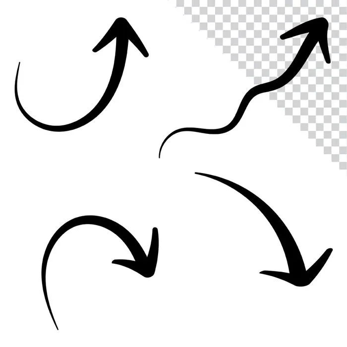 Mũi tên màu đen File PNG