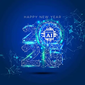 Thiết kế 2026 công nghệ AI màu xanh hiện đại - File Vector