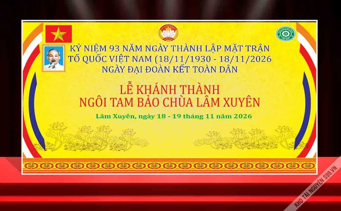 Phông lễ khánh thành ngôi Tam Bảo chùa Lâm Xuyên kỷ niệm ngày thành lập Mặt trận Tổ quốc Việt Nam - Fle Corel