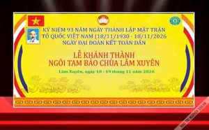 Phông lễ khánh thành ngôi Tam Bảo chùa Lâm Xuyên kỷ niệm ngày thành lập Mặt trận Tổ quốc Việt Nam - Fle Corel