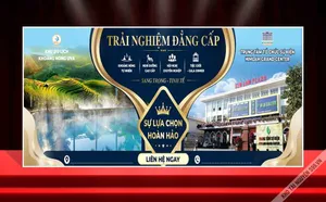 Mẫu thiết kế poster quảng cáo khu du lịch khoáng nóng Uva và trung tâm tổ chức sự kiện Himlam Grand Center File Corel