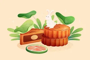 Thỏ trắng ngắm đèn lồng bay dưới trăng rằm