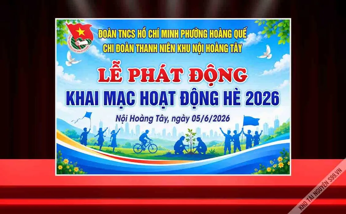 Banner Khai Mạc Hoạt Động Hè 2026 – File CDR Sắc Nét, Dễ Chỉnh Sửa