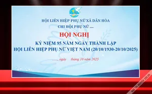 Phông hội nghị kỷ niệm 95 năm ngày thành lập hội liên hiệp phụ nữ  File Corel