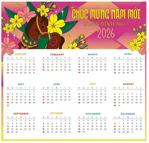 Chúc Mừng Năm Mới 2026 Xuân Bính Ngọ Lịch Hoa Mai