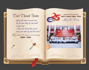 Mẫu thiết kế quyển sách kỷ niệm 25 năm ngày ra trường khóa 2000 - 2025 File Corel