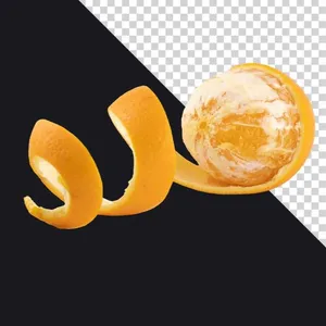 File PNG quả cam bóc vỏ nghệ thuật