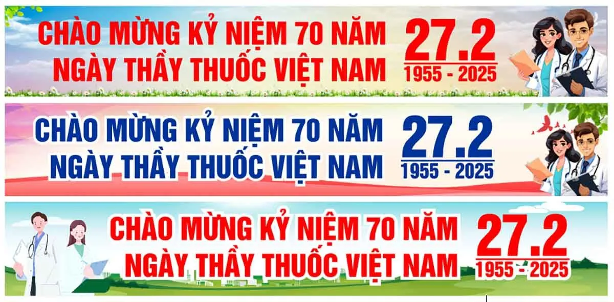 Thiết kế băng rôn chào mừng 70 năm Ngày Thầy Thuốc Việt Nam 27.2 File Corel