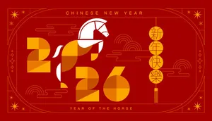 File Ai Tết 2026 Ngựa cách điệu hình khối đỏ vàng