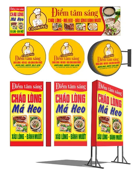 File Corel thiết kế bảng hiệu điểm tâm sáng cháo lòng má heo