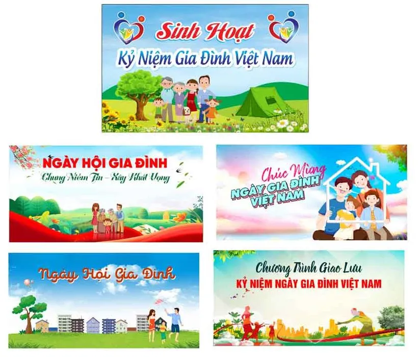Banner Kỷ niệm Gia Đình Việt Nam Đa Dạng - CDR Vector Hoàn Hảo cho Mọi Thiết Kế