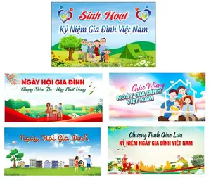 Banner Kỷ niệm Gia Đình Việt Nam Đa Dạng - CDR Vector Hoàn Hảo cho Mọi Thiết Kế