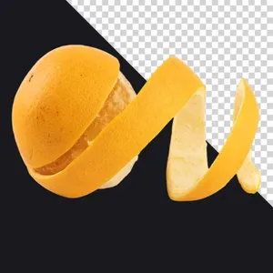 File PNG quả cam gọt vỏ nghệ thuật xoắn đẹp mắt,