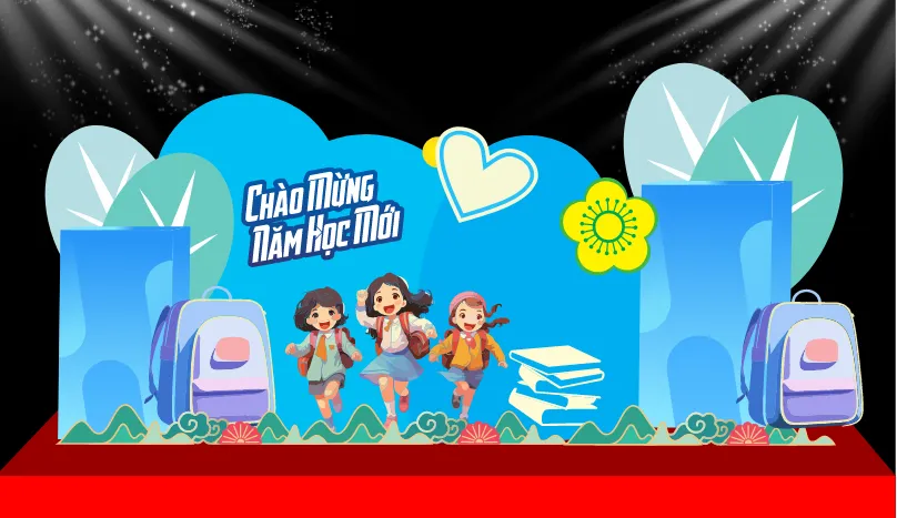 Trang trí chào mừng năm học mới học sinh tiểu học File Corel