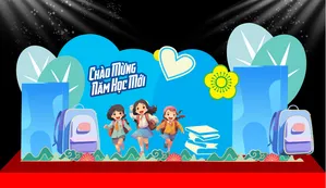 Trang trí chào mừng năm học mới học sinh tiểu học File Corel